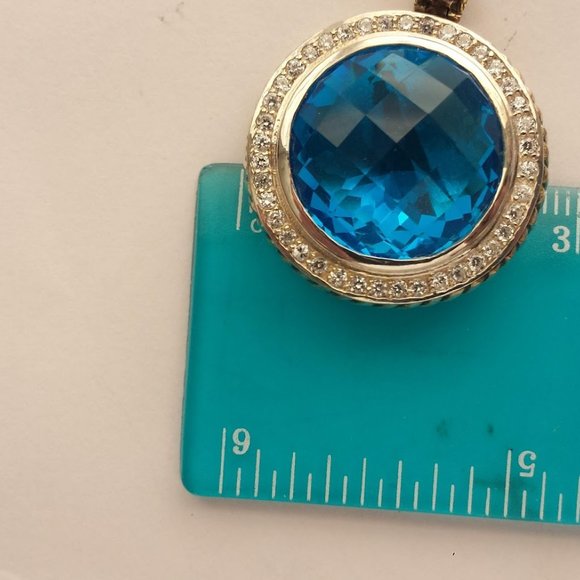 Sterling Silver Halo Cz Pendant Enhancer - Picture 14 of 14